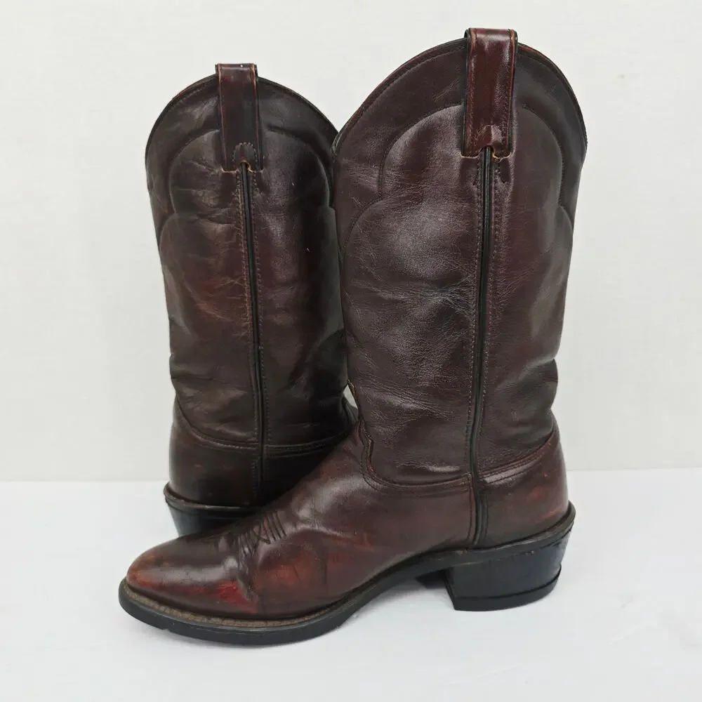 Vintage Men's Western Cowboy Boots Brown 10